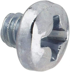 Value Collection - #5-40 UNC, 1/8" Length Under Head Phillips Drive Machine Screw - Pan Head, Grade J82 Steel, Zinc-Plated Finish, Without Washer - Exact Tool & Supply