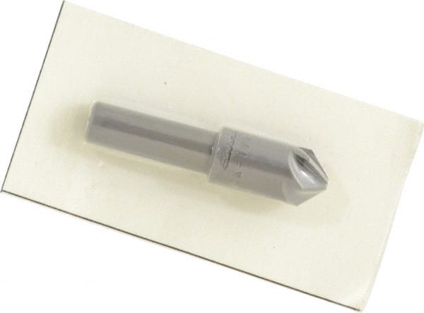 Made in USA - 1/2" Head Diam, 3/8" Shank Diam, 6 Flute 90° High Speed Steel Countersink - Exact Tool & Supply