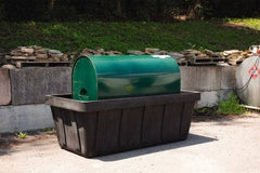 Eagle - 373 Gal Sump, 10,000 Lb Capacity, 1 Drum, Polyethylene Spill Deck or Pallet - 84" Long x 44" Wide x 30" High, Black, Horizontal, 1 Tank Drum Configuration - Exact Tool & Supply