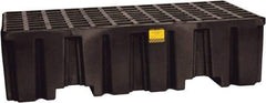 Eagle - 66 Gal Sump, 4,000 Lb Capacity, 2 Drum, Polyethylene Spill Deck or Pallet - 51" Long x 26-1/4" Wide x 13-3/4" High, Black, Liftable Fork, Vertical, 2 x 2 Drum Configuration - Exact Tool & Supply