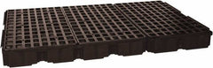 Eagle - 88 Gal Sump, 8,000 Lb Capacity, 6 Drum, Polyethylene Platform - 78.25" Long x 51-1/2" Wide x 6-1/2" High, Black, Drain Included, Low Profile, Vertical, 2 x 3 Drum Configuration - Exact Tool & Supply