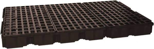 Eagle - 88 Gal Sump, 8,000 Lb Capacity, 6 Drum, Polyethylene Platform - 78.25" Long x 51-1/2" Wide x 6-1/2" High, Black, Low Profile, Vertical, 2 x 3 Drum Configuration - Exact Tool & Supply