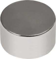 Mag-Mate - 3/4" Diam x 1/2" High Neodymium Rare Earth Magnet - 22 Lb Max Capacity, 180°F Max, Nickel Plated - Exact Tool & Supply
