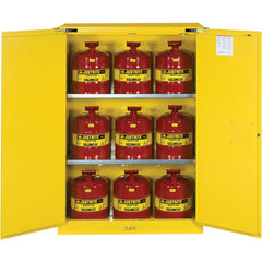 Justrite - 2 Door 2 Shelf 45 Gal Safety Cabinet for Flammable Substances - Exact Tool & Supply