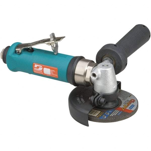Dynabrade - 4" Wheel Diam, 13,500 RPM, Pneumatic Angle & Disc Grinder - 3/8-24 Spindle, 40 CFM, Rear Exhaust - Exact Tool & Supply