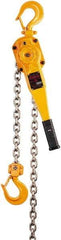 Harrington Hoist - 6,000 Lb Lifting Capacity, 15' Lift Height, Lever Hoist - Made from Chain, 69 Lb Avg Pull to Lift Rated Load, 1 Chain - Exact Tool & Supply