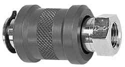 Legris - 3/8" Pipe, FBSPP x FBSPP, Nickel Plated Brass Standard Slide Valve - 230 Max psi, Anodized Aluminum Sleeve - Exact Tool & Supply