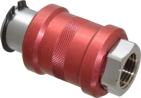 Legris - 1/2" Pipe, FNPT x FNPT, Nickel Plated Brass Standard Slide Valve - 230 Max psi, Anodized Aluminum Sleeve - Exact Tool & Supply