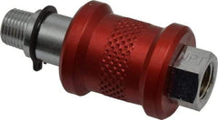 Legris - 1/8" Pipe, MNPT x FNPT, Nickel Plated Brass Standard Slide Valve - 230 Max psi, Anodized Aluminum Sleeve - Exact Tool & Supply