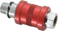 Legris - 3/8" Pipe, MNPT x FNPT, Nickel Plated Brass Standard Slide Valve - 230 Max psi, Anodized Aluminum Sleeve - Exact Tool & Supply