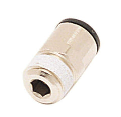 Legris - 10mm Outside Diam, 1/2 NPT, Nickel Plated Brass Push-to-Connect Tube Male Connector - 290 Max psi, Tube to Male NPT Connection, Buna Nitrile O-Ring - Exact Tool & Supply