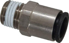 Legris - 10mm Outside Diam, 1/4 NPT, Nickel Plated Brass Push-to-Connect Tube Male Connector - 290 Max psi, Tube to Male NPT Connection, Buna Nitrile O-Ring - Exact Tool & Supply