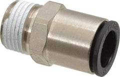 Legris - 12mm Outside Diam, 3/8 NPT, Nickel Plated Brass Push-to-Connect Tube Male Connector - 290 Max psi, Tube to Male NPT Connection, Buna Nitrile O-Ring - Exact Tool & Supply