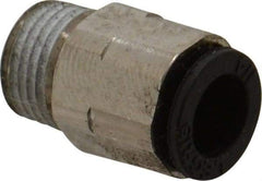 Legris - 1/4" Outside Diam, 1/8 BSPT, Nickel Plated Brass Push-to-Connect Tube Male Connector - 290 Max psi, Tube to Male BSPT Connection, Buna Nitrile O-Ring - Exact Tool & Supply
