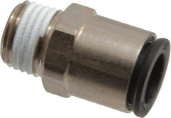 Legris - 3/8" Outside Diam, 1/4 BSPT, Nickel Plated Brass Push-to-Connect Tube Male Connector - 290 Max psi, Tube to Male BSPT Connection, Buna Nitrile O-Ring - Exact Tool & Supply