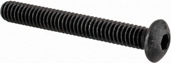 Value Collection - #5-40 UNC Hex Socket Drive, Button Screw - Alloy Steel, Black Oxide Finish, Fully Threaded, 1" Length Under Head - Exact Tool & Supply
