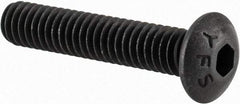 Value Collection - #8-32 UNC Hex Socket Drive, Button Screw - Alloy Steel, Black Oxide Finish, Fully Threaded, 7/8" Length Under Head - Exact Tool & Supply