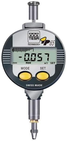 TESA Brown & Sharpe - 0 to 5mm Range, 0.00005 & 0.0005" Graduation, Electronic Drop Indicator - Accurate to 4µ, English & Metric System, LCD Display - Exact Tool & Supply