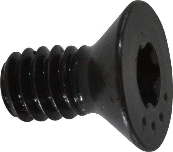 Camcar - 1/4-20 UNC Torx Plus Drive, 82° Flat Screw - Alloy Steel, Black Oxide Finish, Fully Threaded, 1/2" OAL - Exact Tool & Supply