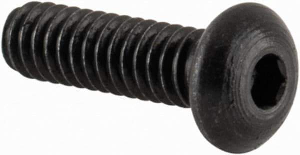 Value Collection - #2-56 UNC Hex Socket Drive, Button Screw - Alloy Steel, Black Oxide Finish, Fully Threaded, 5/16" Length Under Head - Exact Tool & Supply