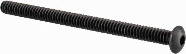 Value Collection - #6-32 UNC Hex Socket Drive, Button Screw - Alloy Steel, Black Oxide Finish, Fully Threaded, 2" Length Under Head - Exact Tool & Supply