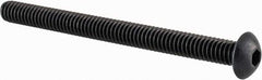 Value Collection - #8-32 UNC Hex Socket Drive, Button Screw - Alloy Steel, Black Oxide Finish, Fully Threaded, 2" Length Under Head - Exact Tool & Supply