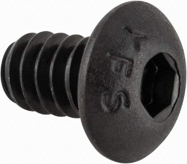 Value Collection - #10-24 UNC Hex Socket Drive, Button Screw - Alloy Steel, Black Oxide Finish, Fully Threaded, 5/16" Length Under Head - Exact Tool & Supply