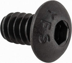 Value Collection - #10-24 UNC Hex Socket Drive, Button Screw - Alloy Steel, Black Oxide Finish, Fully Threaded, 5/16" Length Under Head - Exact Tool & Supply