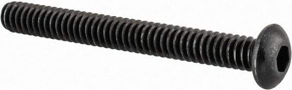 Value Collection - #10-24 UNC Hex Socket Drive, Button Screw - Alloy Steel, Black Oxide Finish, Fully Threaded, 1-3/4" Length Under Head - Exact Tool & Supply