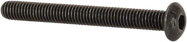 Value Collection - #10-32 UNF Hex Socket Drive, Button Screw - Alloy Steel, Black Oxide Finish, Fully Threaded, 1-3/4" Length Under Head - Exact Tool & Supply