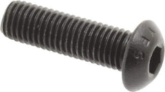 Value Collection - 1/4-28 UNF Hex Socket Drive, Button Screw - Alloy Steel, Black Oxide Finish, Fully Threaded, 7/8" Length Under Head - Exact Tool & Supply
