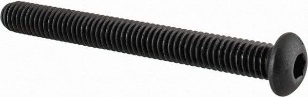 Value Collection - 5/16-18 UNC Hex Socket Drive, Button Screw - Alloy Steel, Black Oxide Finish, Fully Threaded, 3" Length Under Head - Exact Tool & Supply