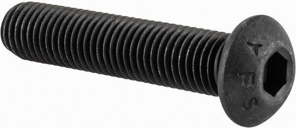 Value Collection - 5/16-24 UNF Hex Socket Drive, Button Screw - Alloy Steel, Black Oxide Finish, Fully Threaded, 1-1/2" Length Under Head - Exact Tool & Supply