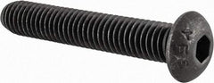 Value Collection - 3/8-16 UNC Hex Socket Drive, Button Screw - Alloy Steel, Black Oxide Finish, Fully Threaded, 2-1/4" Length Under Head - Exact Tool & Supply