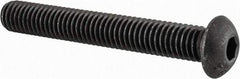 Value Collection - 3/8-16 UNC Hex Socket Drive, Button Screw - Alloy Steel, Black Oxide Finish, Fully Threaded, 2-3/4" Length Under Head - Exact Tool & Supply