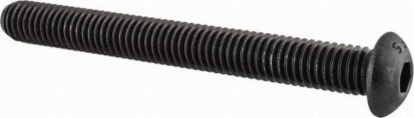 Value Collection - 3/8-16 UNC Hex Socket Drive, Button Screw - Alloy Steel, Black Oxide Finish, Fully Threaded, 3-1/2" Length Under Head - Exact Tool & Supply