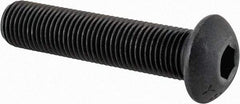 Value Collection - 3/8-24 UNF Hex Socket Drive, Button Screw - Alloy Steel, Black Oxide Finish, Fully Threaded, 1-3/4" Length Under Head - Exact Tool & Supply