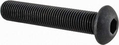 Value Collection - 3/8-24 UNF Hex Socket Drive, Button Screw - Alloy Steel, Black Oxide Finish, Fully Threaded, 2" Length Under Head - Exact Tool & Supply