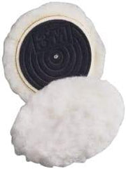 3M - 3" Diam Wool Bonnet Pad - 15/16" Pile, Hook & Loop Attachment - Exact Tool & Supply