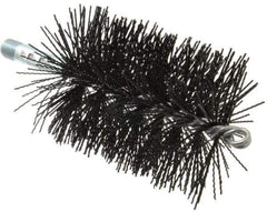 Schaefer Brush - 5" Brush Length, 3-1/2" Diam, Nylon Single Stem, Single Spiral Tube Brush - 7-1/4" Long, Nylon, 1/4" NPSM Male Connection - Exact Tool & Supply