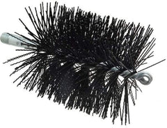 Schaefer Brush - 5" Brush Length, 4" Diam, Nylon Single Stem, Single Spiral Tube Brush - 7-1/4" Long, Nylon, 1/4" NPSM Male Connection - Exact Tool & Supply