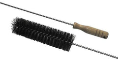 Schaefer Brush - 2-1/8" Diam, 7" Bristle Length, Boiler & Furnace Fiber Brush - Standard Wood Handle, 48" OAL - Exact Tool & Supply