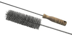 Schaefer Brush - 3" Diam, 6" Bristle Length, Boiler & Furnace Fiber Brush - Standard Wood Handle, 42" OAL - Exact Tool & Supply