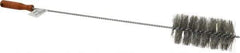 Schaefer Brush - 3" Diam, 6" Bristle Length, Boiler & Furnace Fiber Brush - Standard Wood Handle, 27" OAL - Exact Tool & Supply
