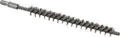 Schaefer Brush - 3" Brush Length, 5/16" Diam, Double Stem, Single Spiral Tube Brush - 4-1/2" Long, Stainless Steel, 8-32 Male Connection - Exact Tool & Supply