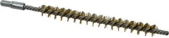 Schaefer Brush - 3" Brush Length, 5/16" Diam, Double Stem, Single Spiral Tube Brush - 4-1/2" Long, Brass, 8-32 Male Connection - Exact Tool & Supply