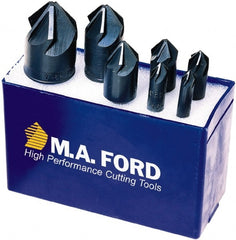 M.A. Ford - 7 Piece, 1/4 to 1" Head Diam, 100° Included Angle, Single End Countersink Set - Exact Tool & Supply