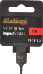 Blackhawk by Proto - 1/4" Drive, T10 Impact Torx Bit Socket - 1" OAL - Exact Tool & Supply