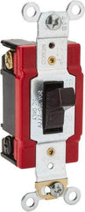Cooper Wiring Devices - 1 Pole, 120 to 277 VAC, 20 Amp, Industrial Grade, Toggle, Wall and Dimmer Light Switch - 1.3 Inch Wide x 4.19 Inch High, Fluorescent - Exact Tool & Supply
