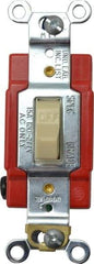 Cooper Wiring Devices - 1 Pole, 120 to 277 VAC, 20 Amp, Industrial Grade, Toggle, Wall and Dimmer Light Switch - 1.3 Inch Wide x 4.19 Inch High, Fluorescent - Exact Tool & Supply